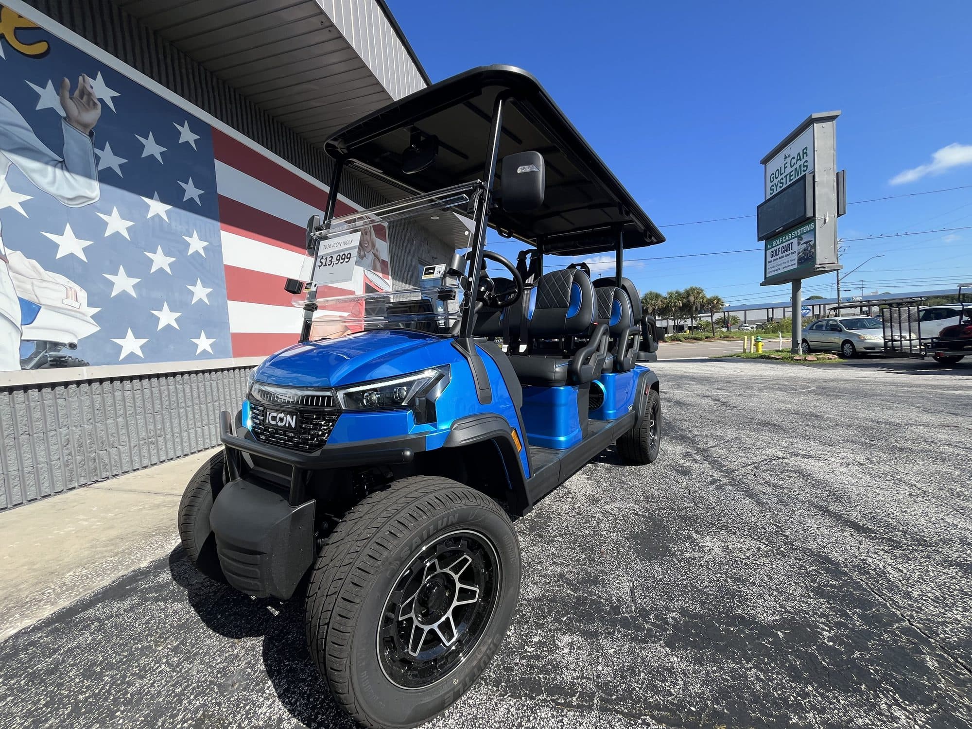 2026 ICON i60X golf cart in Electric Blue, photo 1 of 10 (stock IGC-1032)