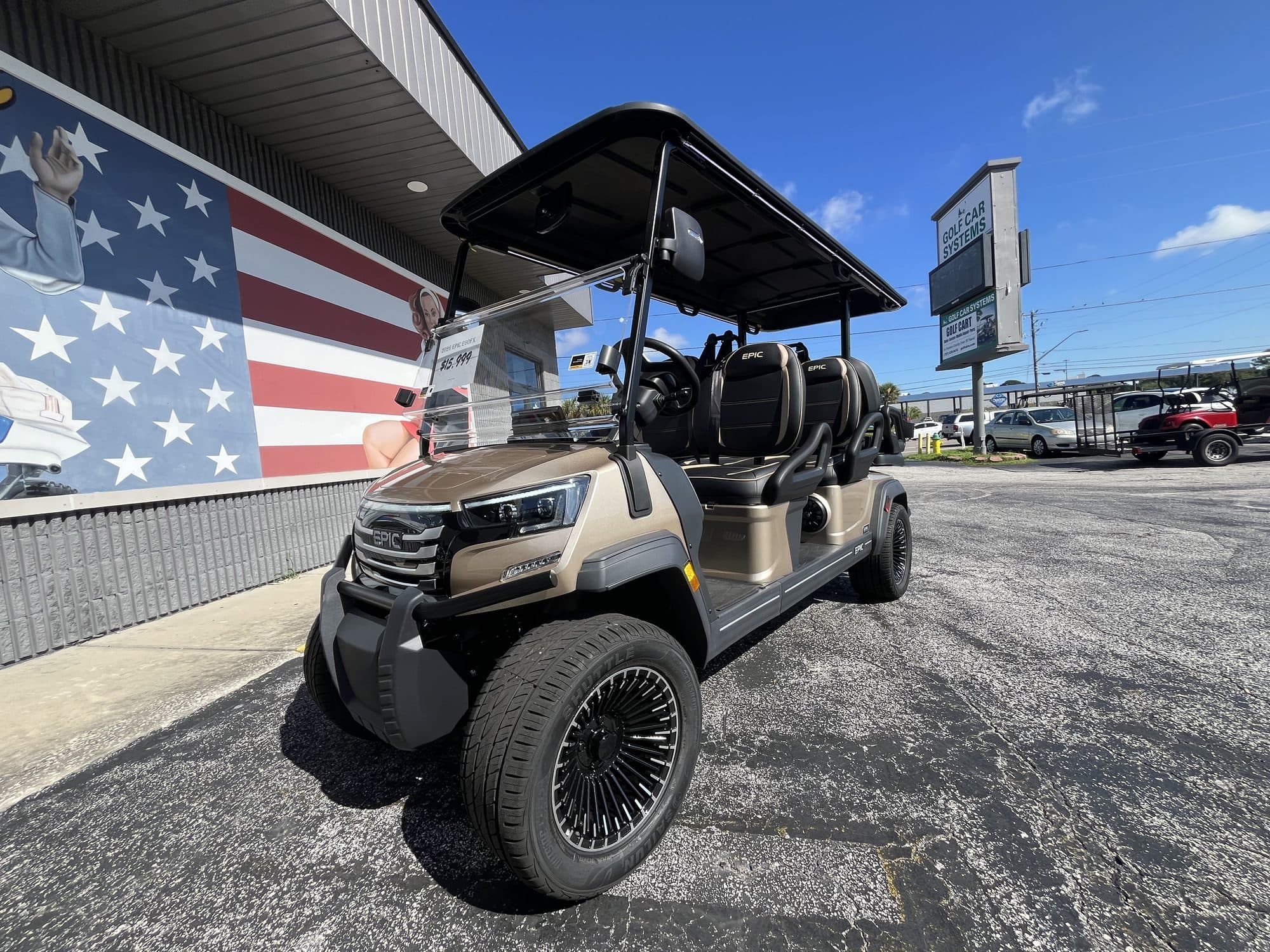 2026 EPIC E60FX golf cart in Metallic Cashmere, photo 1 of 12 (stock IGC-1035)