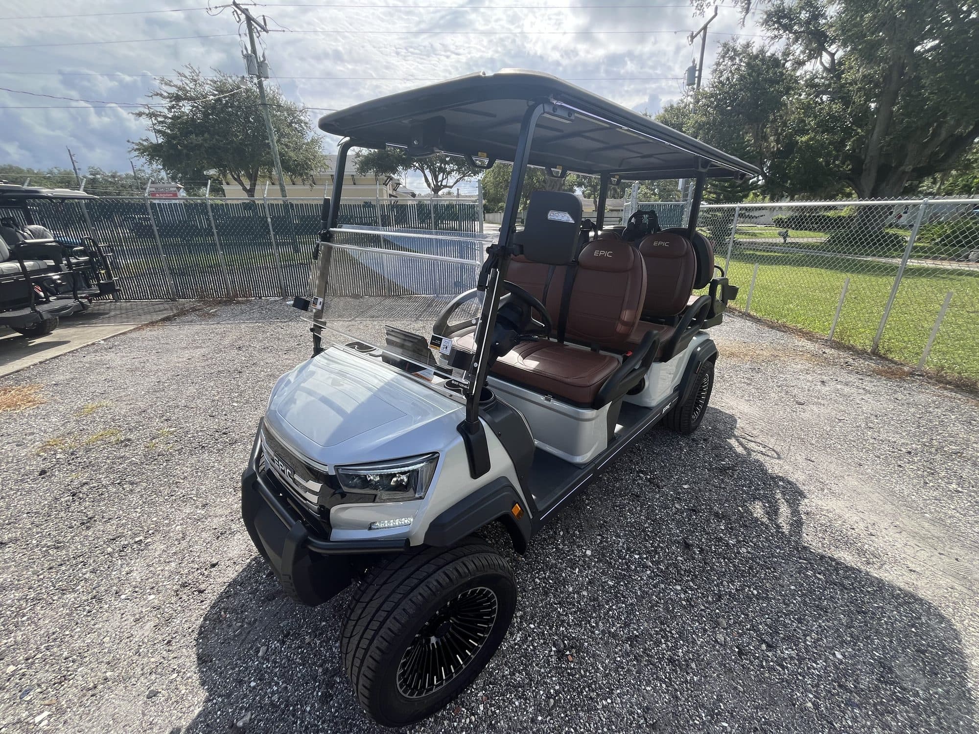 2026 EPIC E60FX golf cart in Metallic Pearl White, photo 1 of 8 (stock IGC-1064)