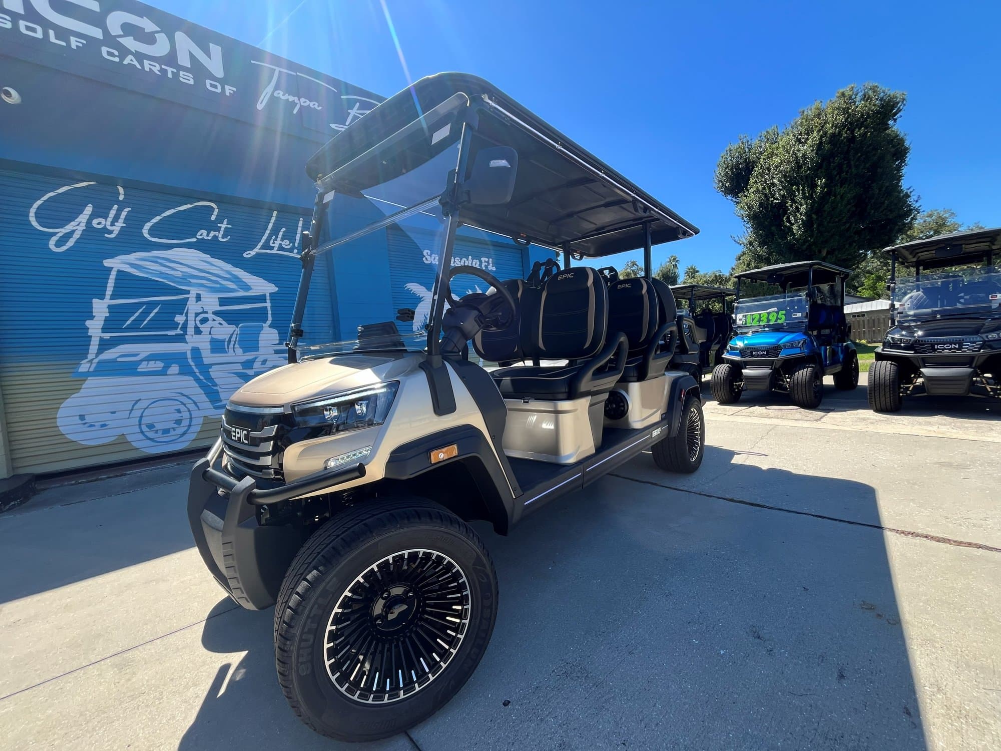 2026 EPIC E60FX golf cart in Metallic Cashmere, photo 1 of 14 (stock IGC-1090)