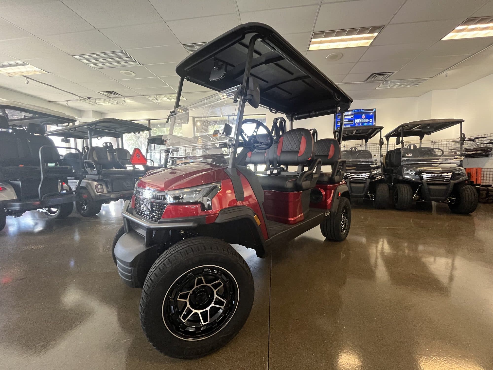 2026 ICON i40FX golf cart in Sangria, photo 1 of 9 (stock IGC-1009)