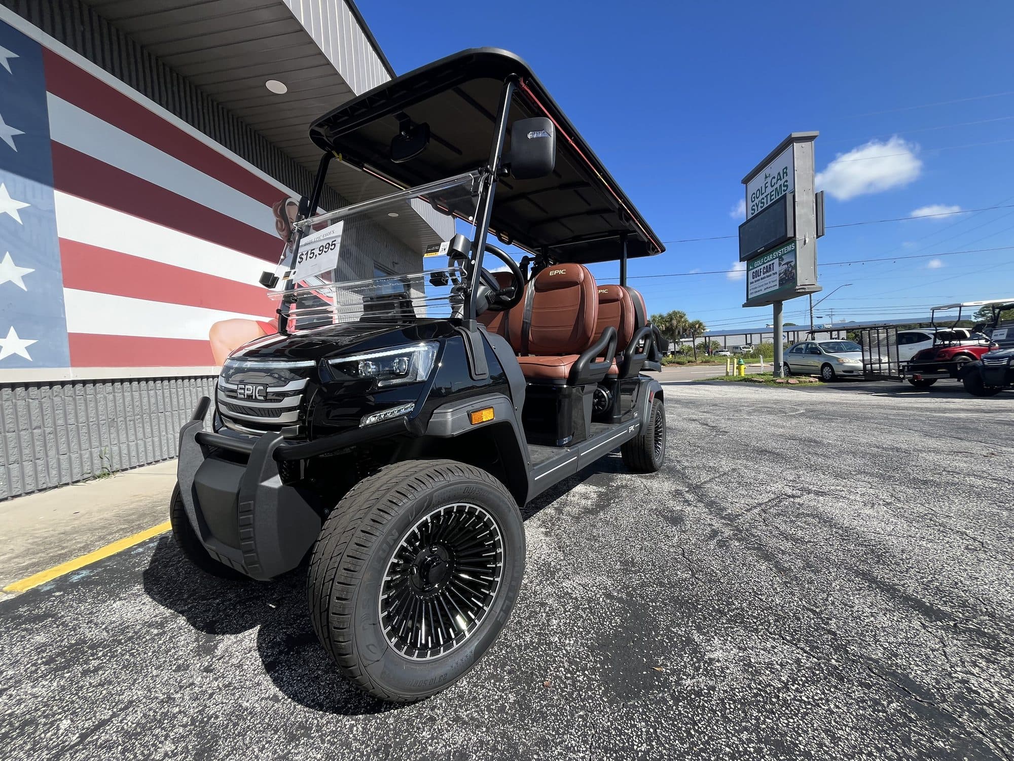 2025 EPIC E60FX golf cart in Metallic Black, photo 1 of 12 (stock IGC-1014)