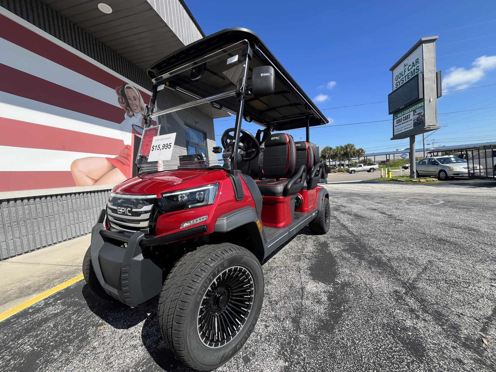 2026 EPIC E60FX golf cart in Metallic Cherry, photo 1 of 12 (stock IGC-1029)