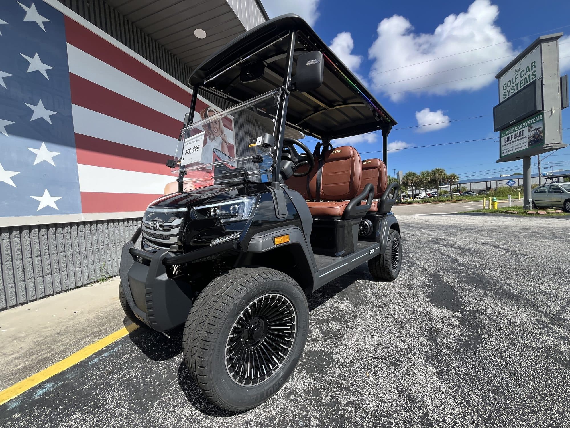 2026 EPIC E40FX golf cart in Metallic Black, photo 1 of 9 (stock IGC-1036)