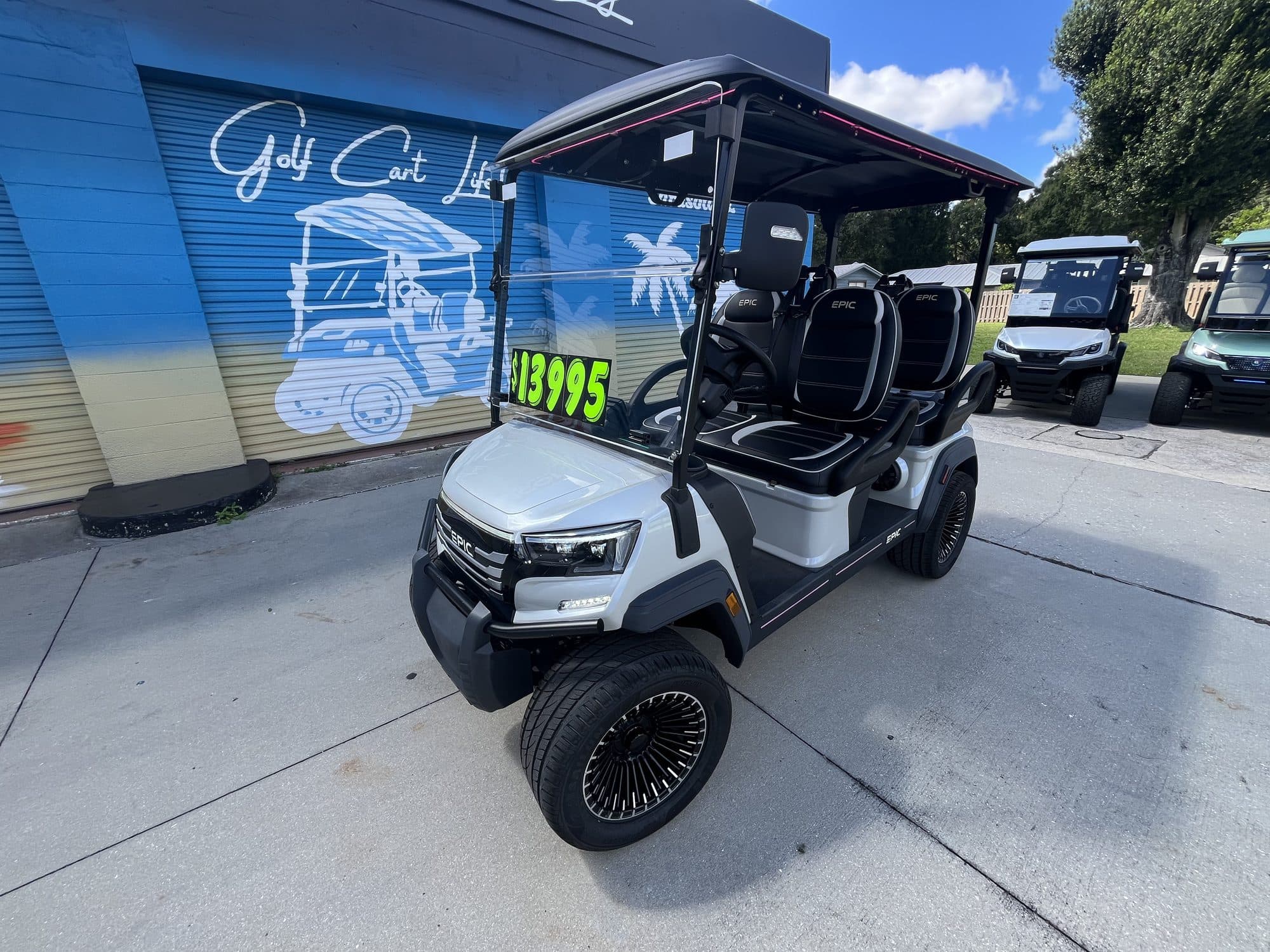 2026 EPIC E40FX golf cart in Metallic Pearl White, photo 1 of 12 (stock IGC-1040)