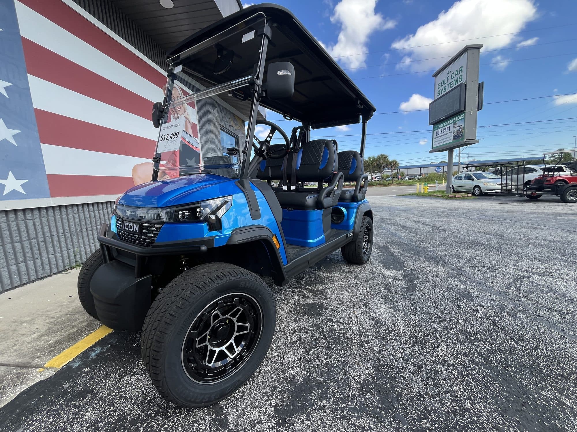 2026 ICON i40FX golf cart in Electric Blue, photo 1 of 10 (stock IGC-1042)