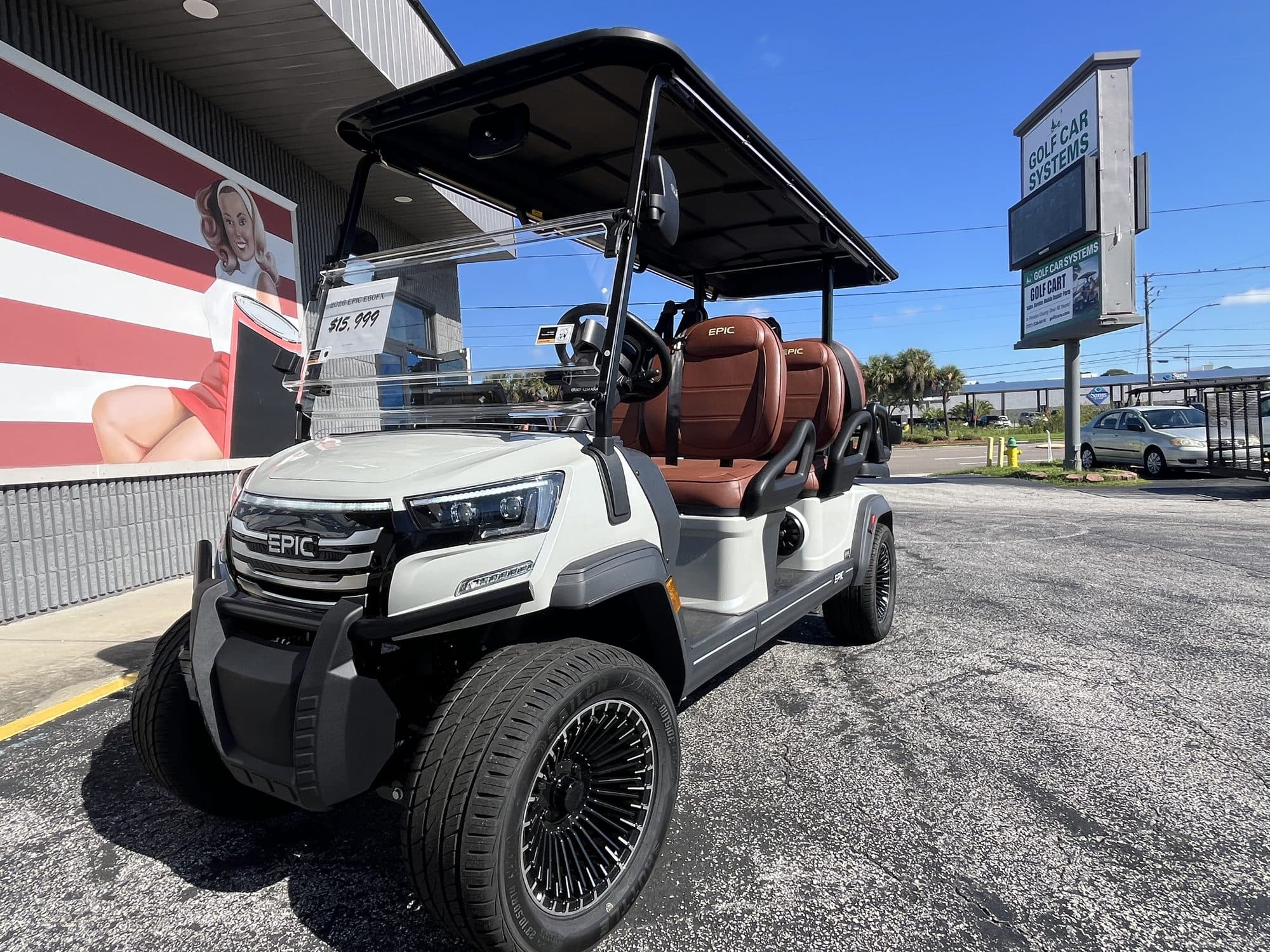 2026 EPIC E60FX golf cart in Metallic Pearl White, photo 1 of 11 (stock IGC-1047)