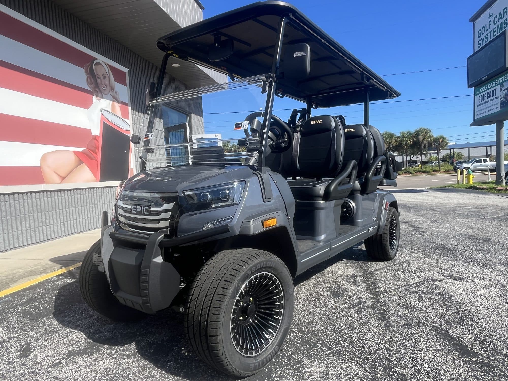 2026 EPIC E60FX golf cart in Metallic Charcoal, photo 1 of 11 (stock IGC-1050)
