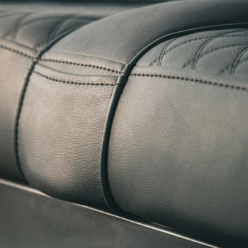 Close-up of stitched seat seams – Epic E40 diamond upholstery detail