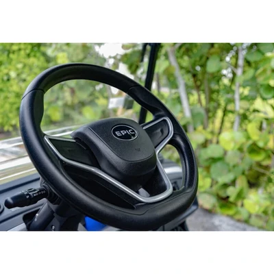 Ergonomic Epic E40FX steering wheel with horn and signal controls – premium handling for ICON golf carts in Florida