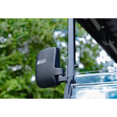 Epic E40FX side mirror with integrated LED turn signal – ICON electric golf cart safety feature in Tampa Bay